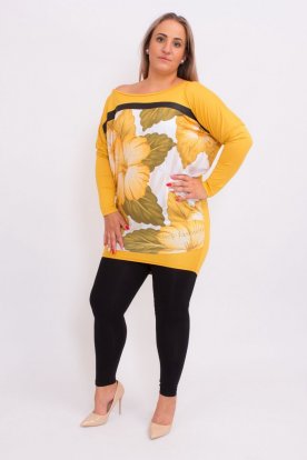 virág mintás sárga tunika