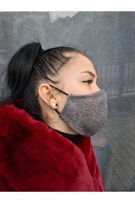 Csillogós ezüst női divatos maszk