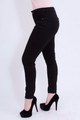 MISS BONBON divatos nagy méretű szexi push up-os női fekete farmernadrág