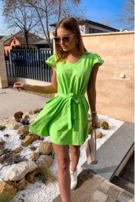 VIKTORIA MODA divatos A-vonalú ruha fodros ujjal