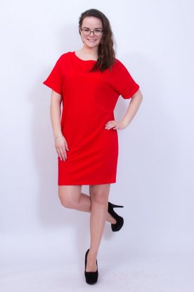 VICTORIA MODA divatos női rövid ujjú egyszínű csónak nyakú mini ruha /tunika
