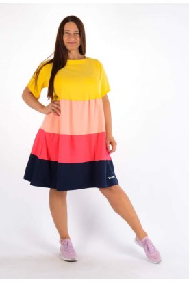 YES STORY plus size divatos női négy színű A vonalú rövid ujjú mini ruha