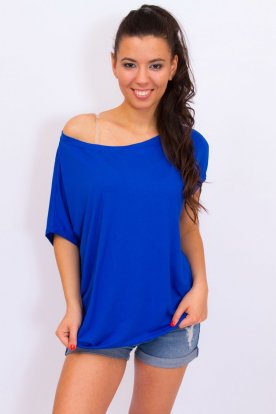 YESSTORY Asszimetrikus egyszínű rövid ujjú gumis aljú női felső 