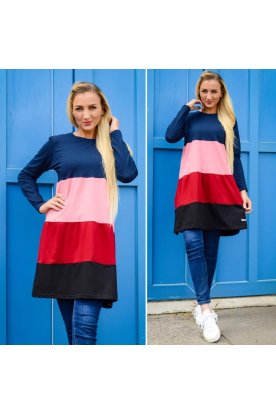 YESSTORY divatos női négy színű A vonalú hosszú ujjú felső/ruha