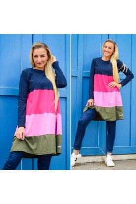 YESSTORY divatos női négy színű A vonalú hosszú ujjú felső/ruha