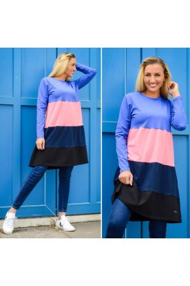 YESSTORY divatos nagy méretű női négy színű A vonalú hosszú ujjú felső/ruha