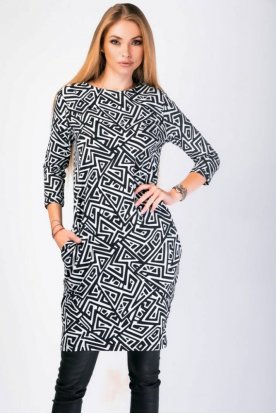 VICTORIA MODA divatos anyagában mintás 3/4 ujjas felső/tunika
