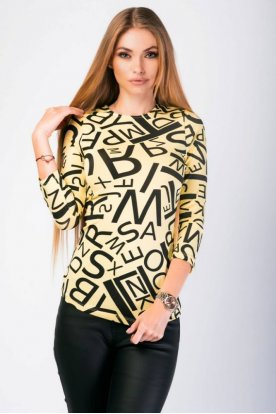 VICTORIA MODA divatos anyagában mintás hosszú ujjú felső