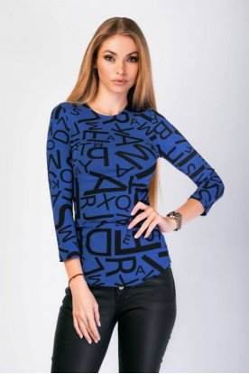 VICTORIA MODA divatos anyagában mintás hosszú ujjú felső