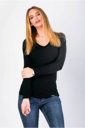 VIKTORIA MODA basic v-nyakú hosszú ujjú felső