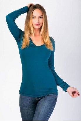 VIKTORIA MODA basic v-nyakú hosszú ujjú felső