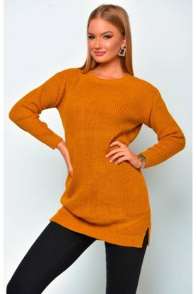 VIKTORIA MODA hosszú ujjú normál szabású lezser viselet kötött ruha/pulover