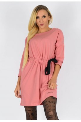 YESSTORY Derékban megköthető 3/4-es ujjú mini ruha/tunika