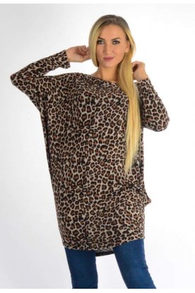 YESSTORY stílusos pamut anyagában mintás hosszú ujjú felső, tunika