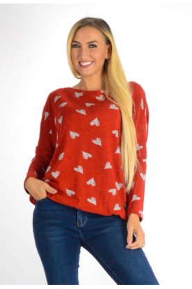 YESSTORY stílusos pamut anyagában mintás gumis aljú hosszú ujjú felső