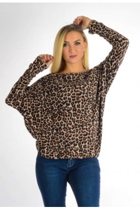 YESSTORY stílusos pamut anyagában mintás gumis aljú hosszú ujjú felső