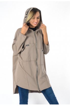 YESSTORY kapucniján feliratos pamut kardigán