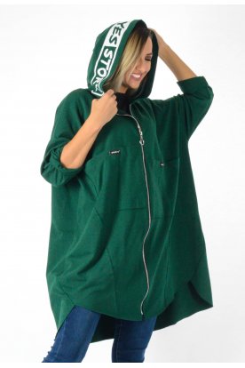 YESSTORY kapucniján feliratos pamut kardigán