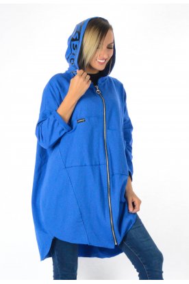 YESSTORY kapucniján feliratos pamut kardigán