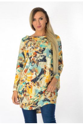 YESSTORY puha-meleg anyagában virág mintás tunika