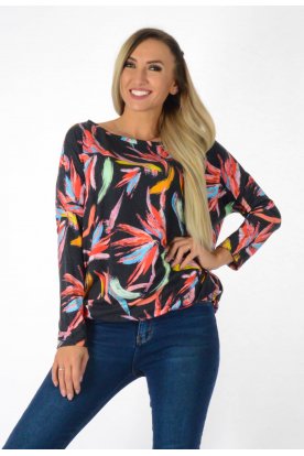 YESSTORY puha-meleg anyagában festék mintás alján gumis felső