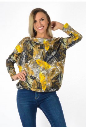 YESSTORY puha-meleg anyagában őszi levél mintás alján gumis felső