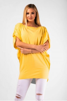 VICTORIA MODA húzott rövid ujjú bő szabású lezser felső/tunika