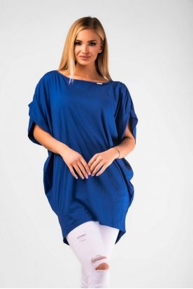 VICTORIA MODA húzott rövid ujjú bő szabású lezser felső/tunika