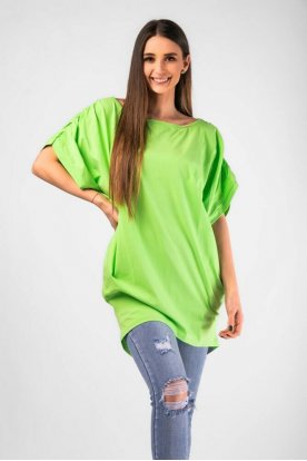VICTORIA MODA húzott rövid ujjú bő szabású lezser felső/tunika