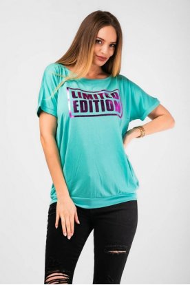 VICTORIA MODA Divatos bőszabású nyomott mintás rövid ujjú felső