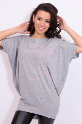 RUCY FASHION Divatos rövid ujjú neon chic feliratú lezser felső