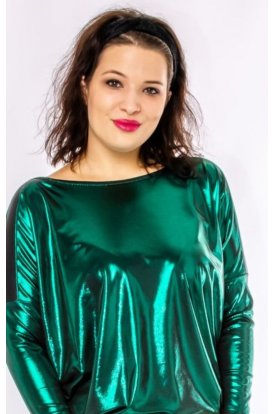 RUCY FASHION Hosszú ujjú fényes anyagú passzés alkalmi felső