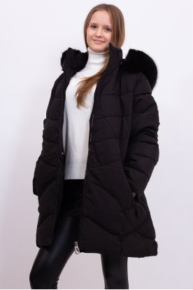 NATURE Női divatos extra nagy méretű bélelt kapucnis karcsúsított téli kabát