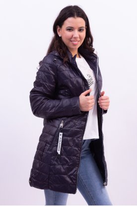 NATURE nagy méretű divatos női átmeneti hosszított steppelt kabát