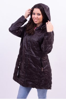 NATURE nagy méretű divatos női átmeneti hosszított steppelt kabát