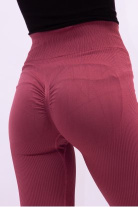 Nagy méretű szexi alakformáló bordázott anyagú hosszú szárú sportos leggings elöl megkötővel