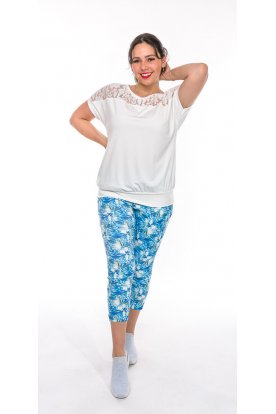 RUCY FASHION Rövid ujjú csipke vállbetétes lezser felső