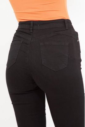 REDRESS Divatos szexi női push up-os sztreccses fekete farmernadrág