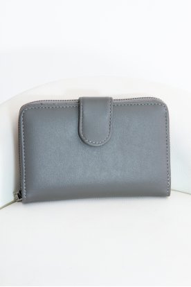 Divatos egyszínű műbőr női pénztárca