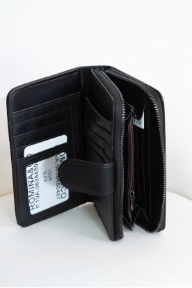 Divatos egyszínű műbőr női pénztárca