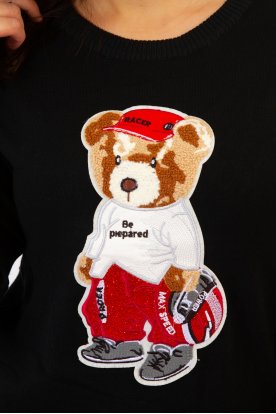 Divatos pihe-puha macis hosszú ujjú gépi kötésű női pulóver