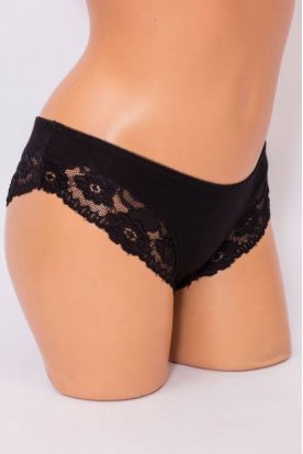 LEMILA extra méretű pamut- csipke női egyszínű bugyi