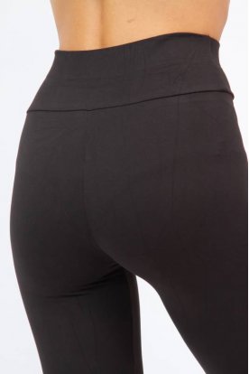 Divatos polár alakformáló bélelt fekete színű magasított derekú testhezálló leggings