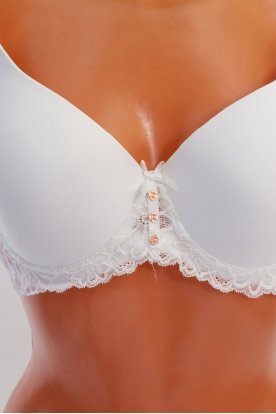 LEMILA Csipkés merevítős és szivacsos melltartó 3 dekorativ gombokkal