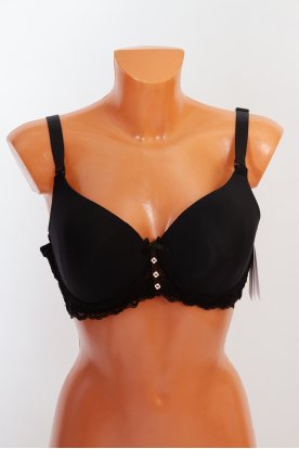 LEMILA Csipkés merevítős és szivacsos melltartó 3 dekorativ gombokkal