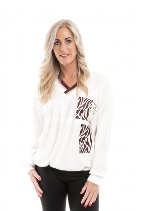 RUCY FASHION V-nyakú ejtett vállú fazonú elegáns húzózsinóros hosszú ujjú felső