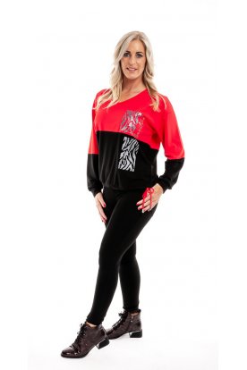 RUCY FASHION V-nyakú ejtett vállú fazonú elegáns húzózsinóros hosszú ujjú felső