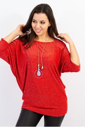 Divatos láncos bőfazonú anyagában csillagós denevér és 3/4 ujjas női alkalmi felső