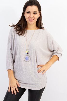 Divatos láncos bőfazonú anyagában csillagós denevér és 3/4 ujjas női alkalmi felső