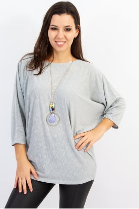 Divatos láncos bőfazonú anyagában csillagós denevér és 3/4 ujjas női alkalmi felső